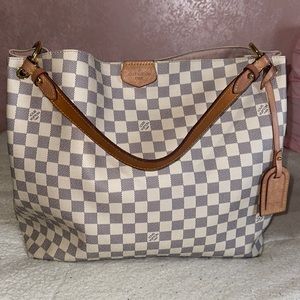 Authentic Louis Vuitton Graceful MM Damier Azur